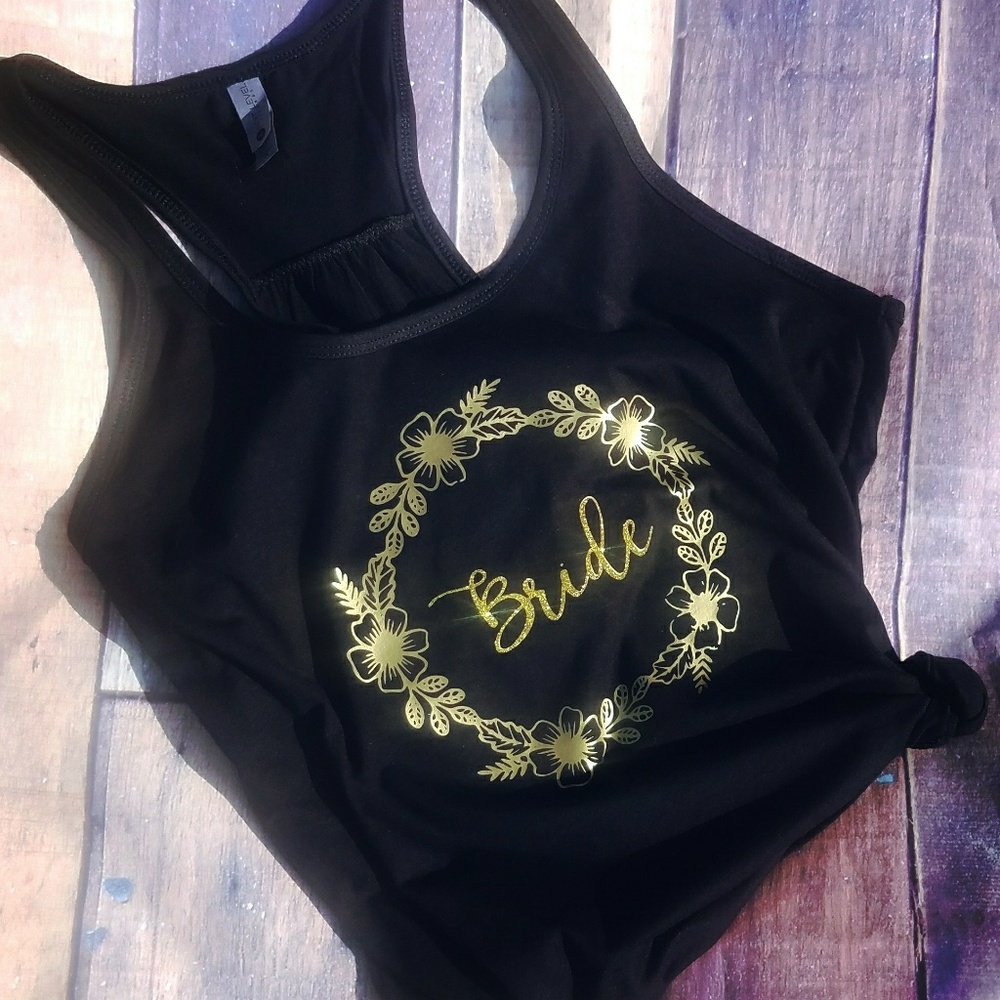 Women's black custom tank